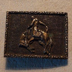 James Lind Wyoming Studio Art Works bucking bronco belt buckle